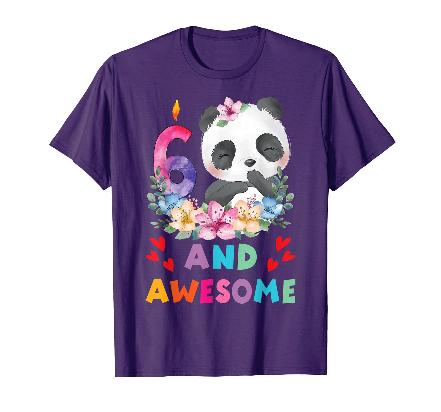 6 Years Old 6th Birthday Panda Unicorn Girl Party Gift T-Shirt