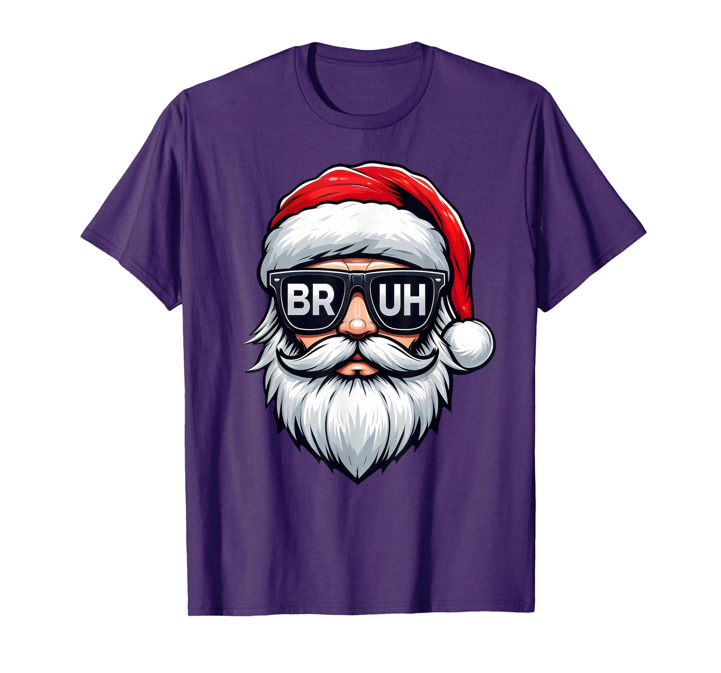 Merry Christmas Bruh Santa Face Meme Funny Saying Boys Men T-Shirt