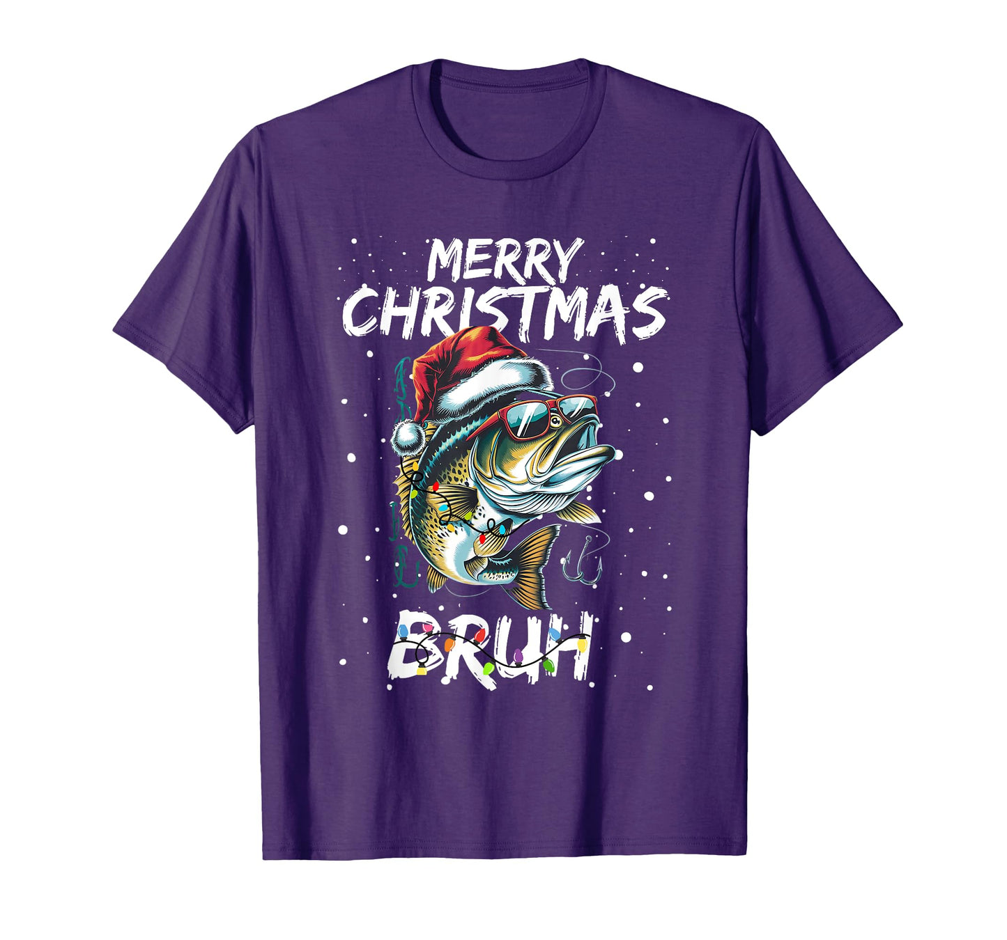 Merry Fishmas Santa Fishing Lovers Funny Fisherman Christmas T-Shirt