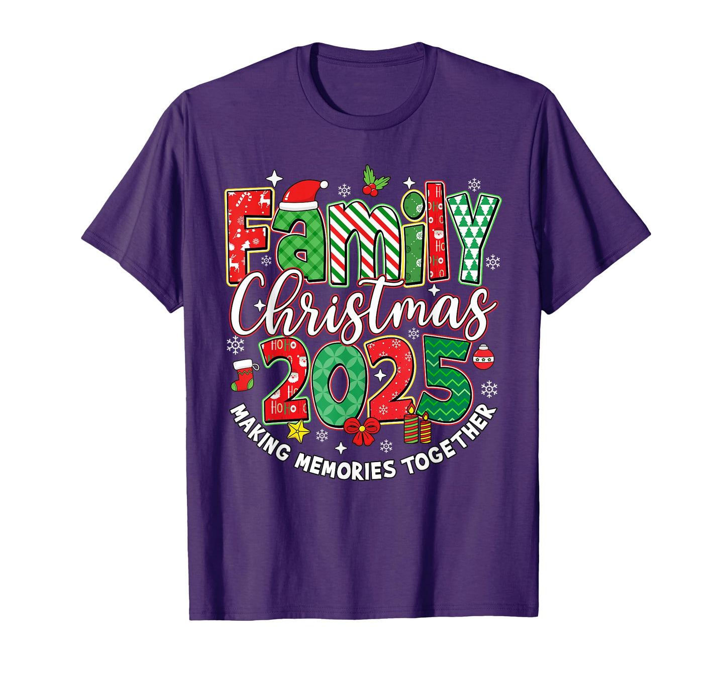 Family Christmas 2025 Squad Santa Elf Xmas Matching Outfit T-Shirt