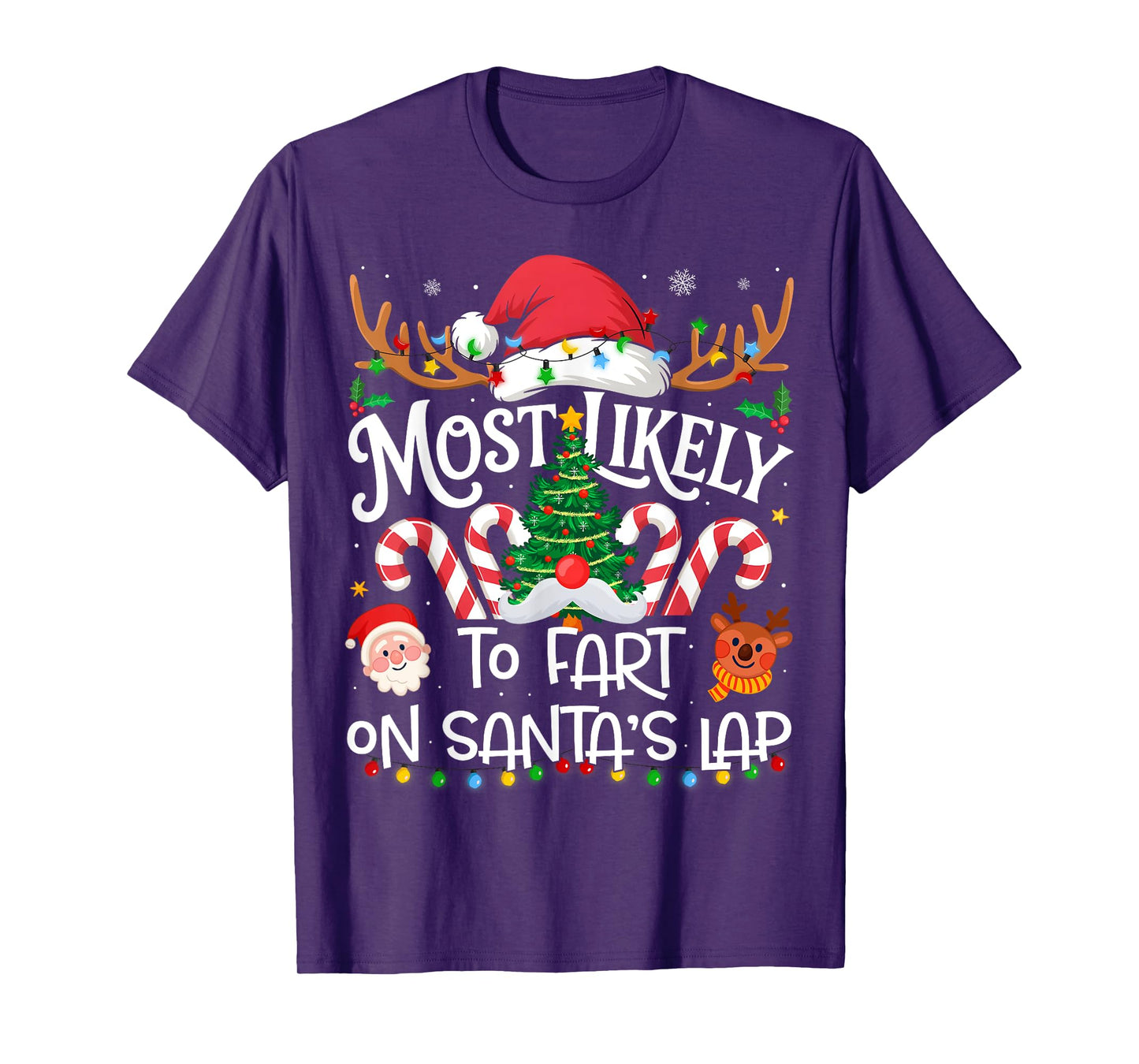Most Likely to Fart On Santa's Lap Family Matching Christmas T-Shirt