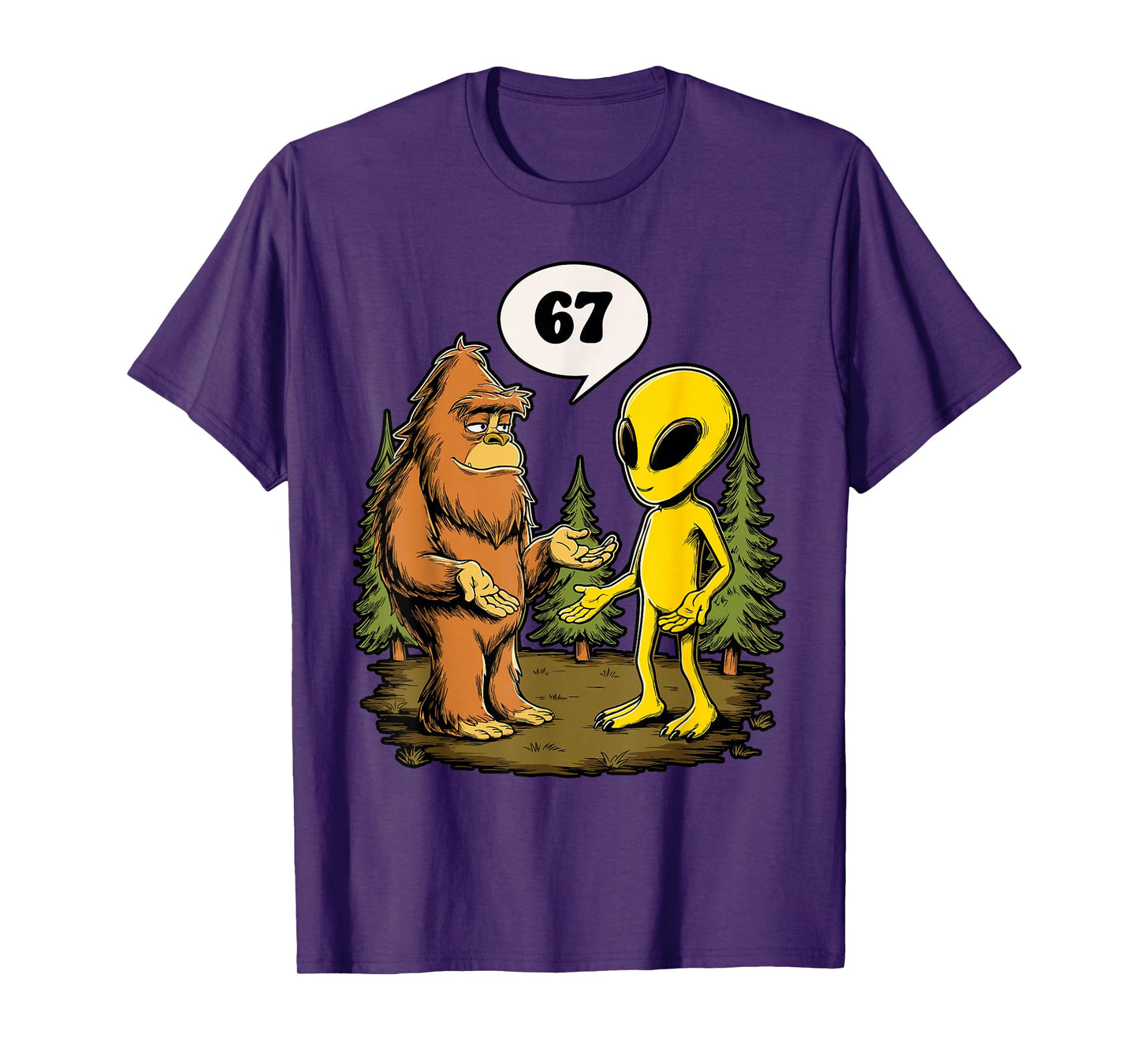 67 Funny Six Seven Gen Alpha Slang Bigfoot T-Shirt