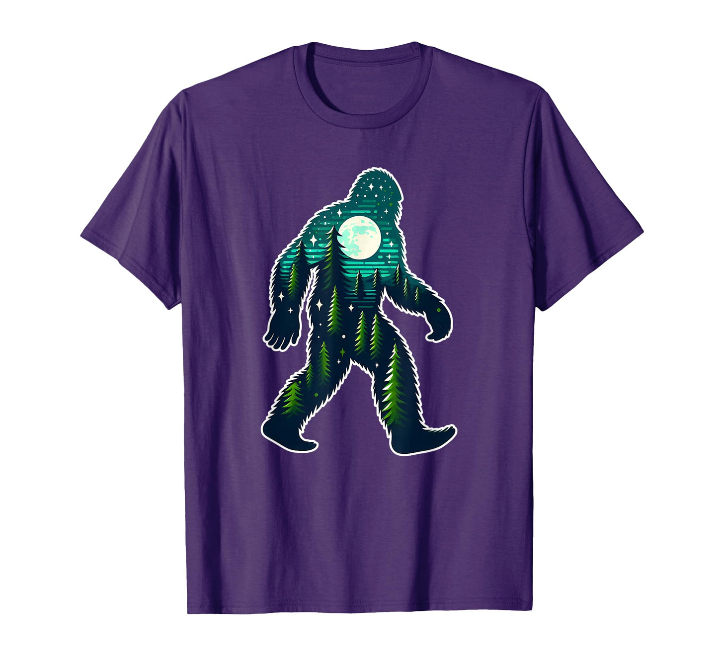 Bigfoot Sasquatch Evening Forest Silhouette T-Shirt