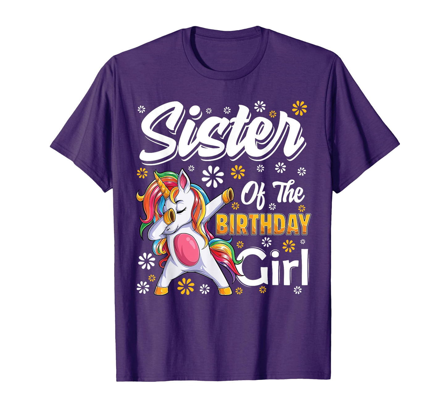 awesome dabbing unicorn birthday Sister Family Matching T-Shirt