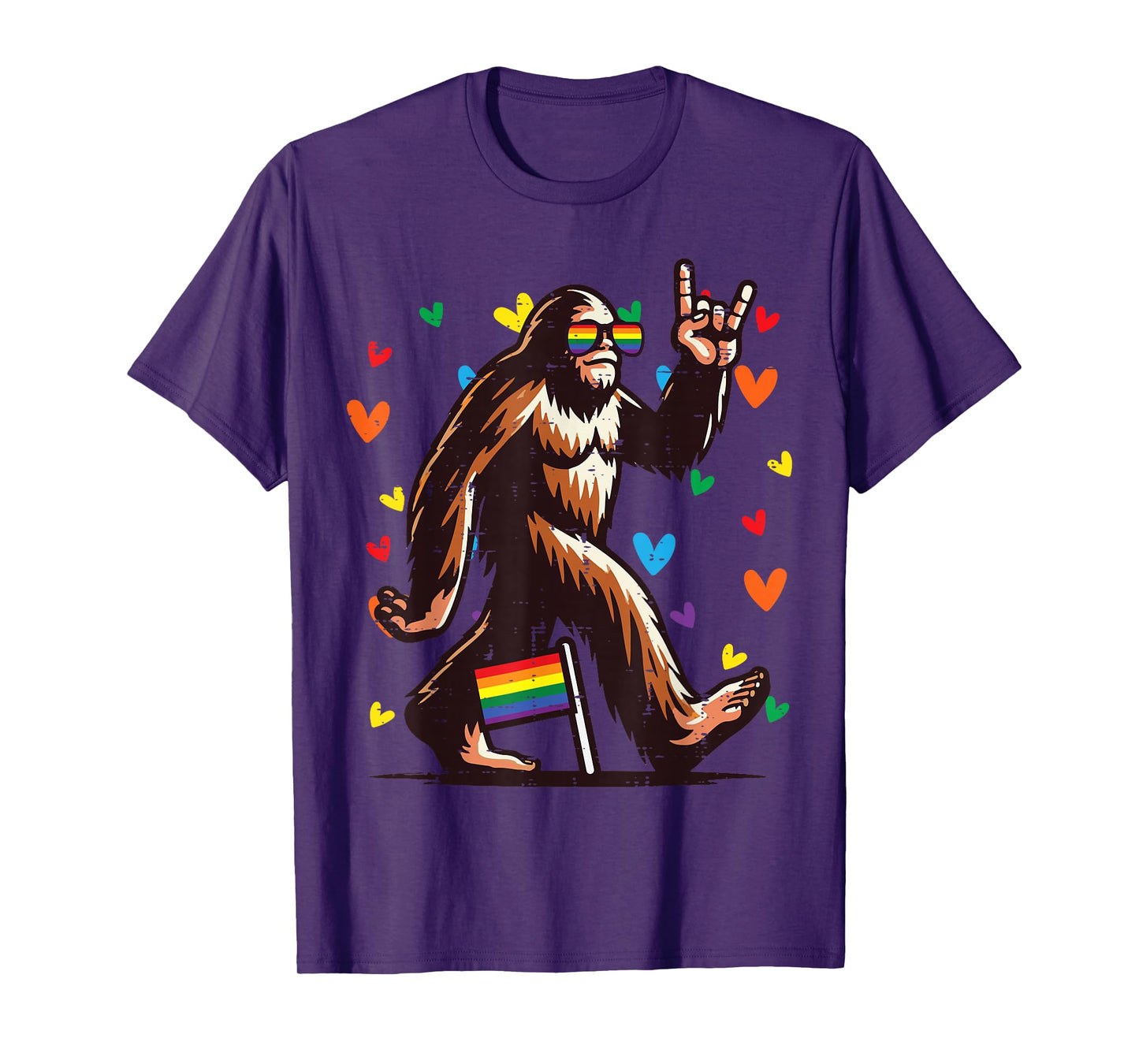 Gay Pride Month Bigfoot Sasquatch LGBTQ Ally Rainbow Men T-Shirt