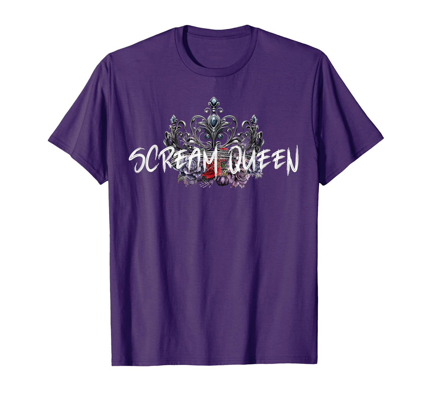 Scream Queen Halloween Spooky Scary Gothic Crown Horror film T-Shirt