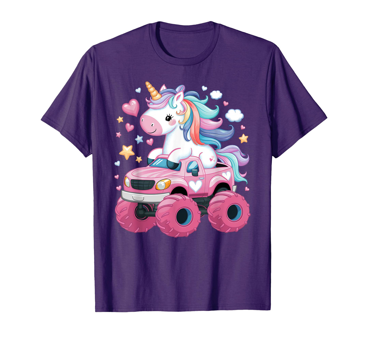 Monster Truck Unicorn Birthday Party Girl Monster Truck T-Shirt