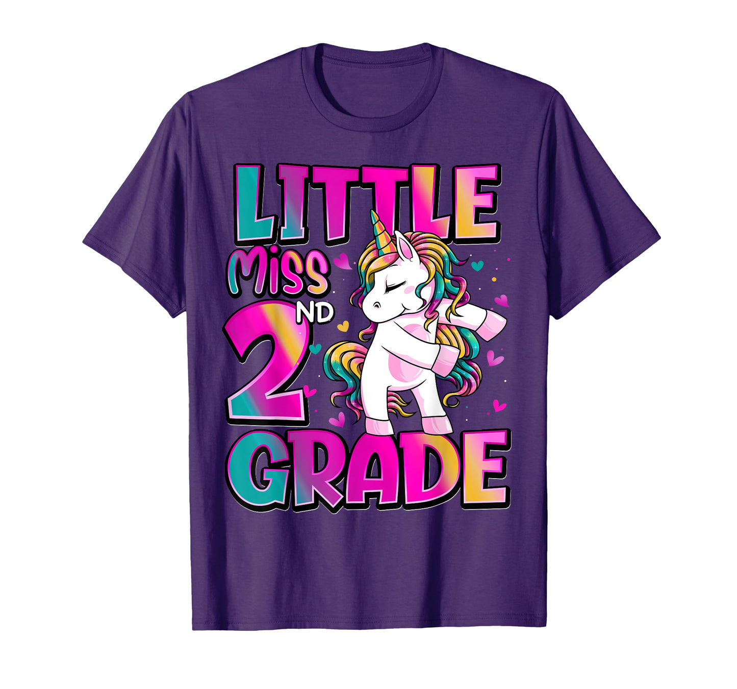 Little Miss 2nd Grade Unicorn Back To School 2nd Grade Girls T-Shirt