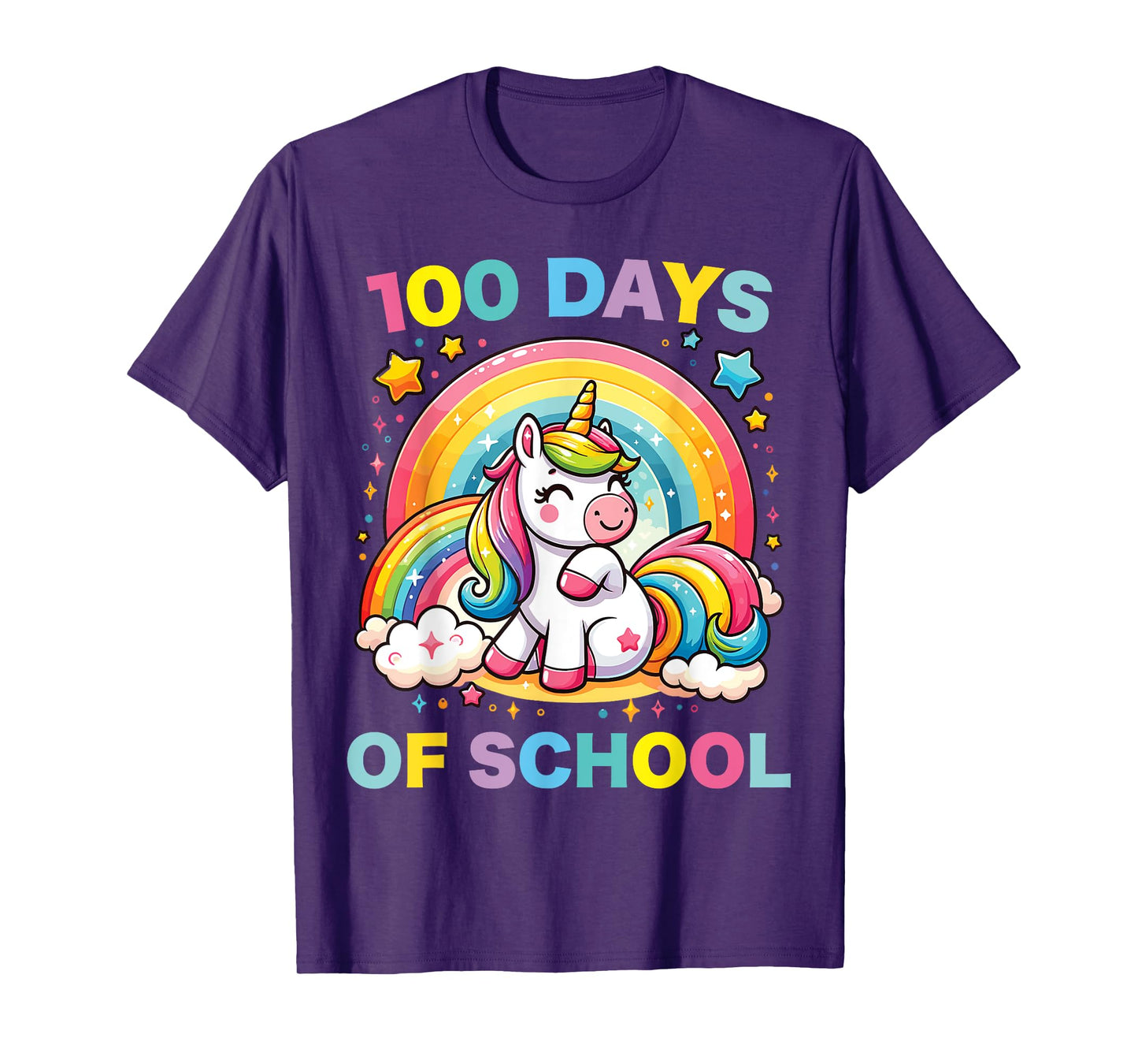 100 Days of School Unicorn Girls Teacher 100th Day of School T-Shirt