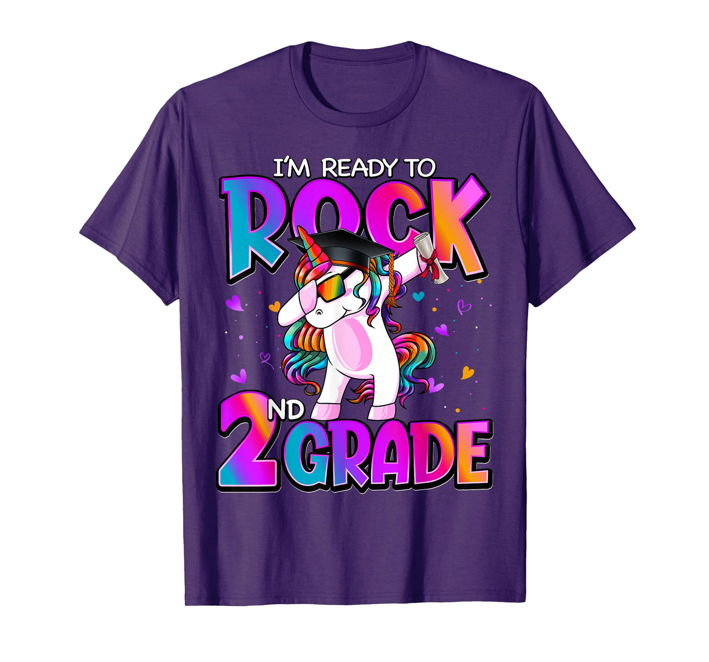 I'm Ready To Rock 2nd Grade Unicorn Back To School Girls T-Shirt