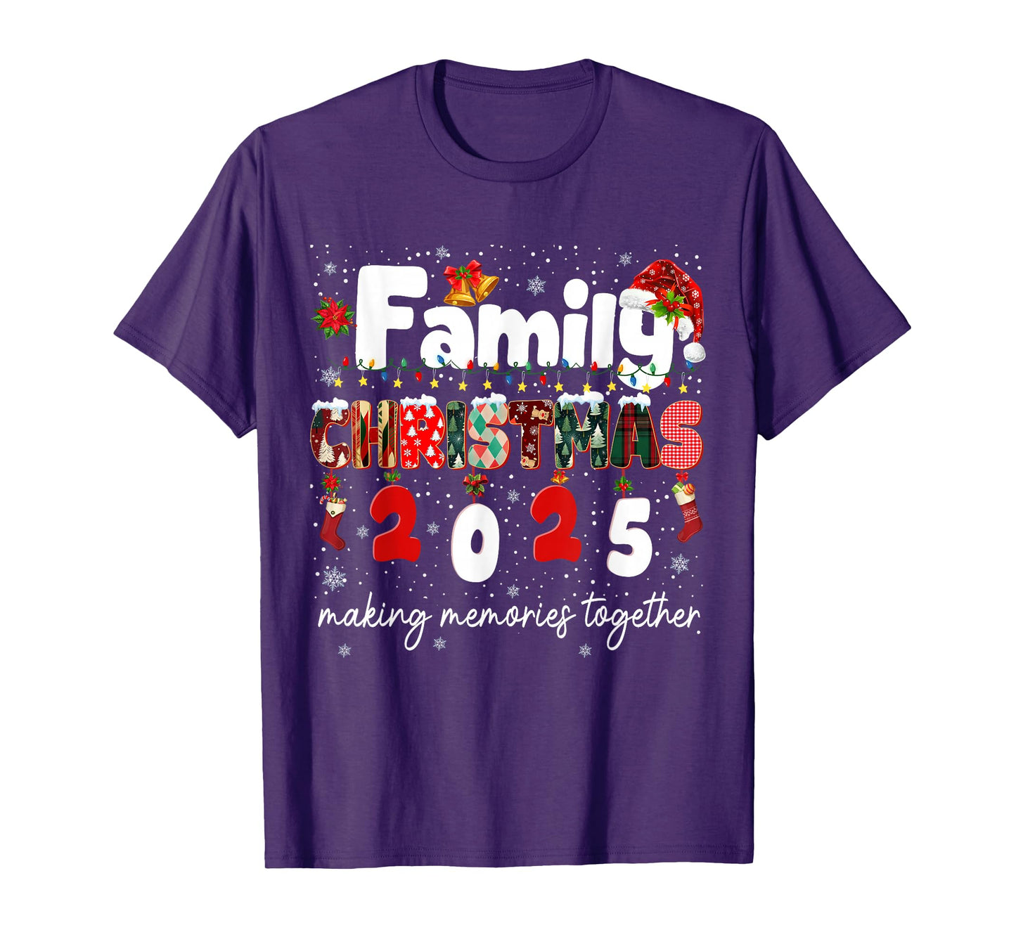 Plaid Family Christmas 2025 Matching Tee Making Memories Pjs T-Shirt
