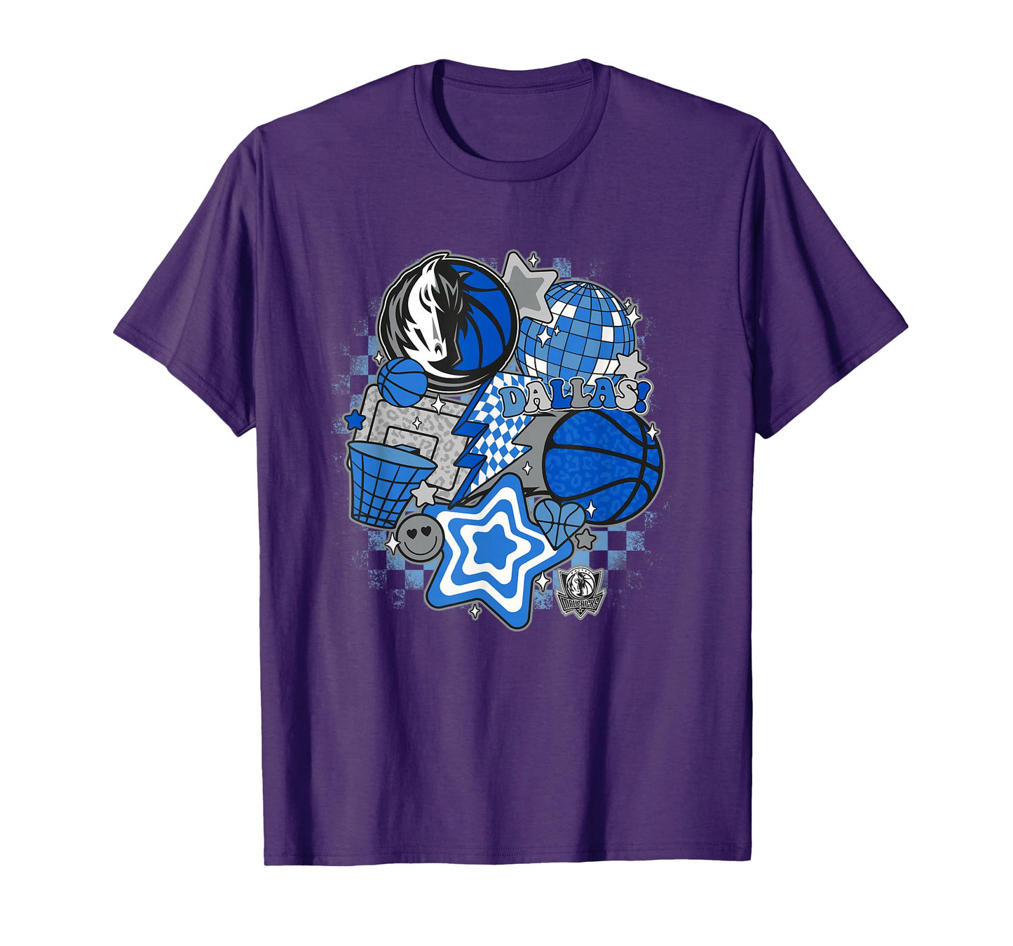 NBA Dallas Mavericks Psychedelic Basketball Collage T-Shirt