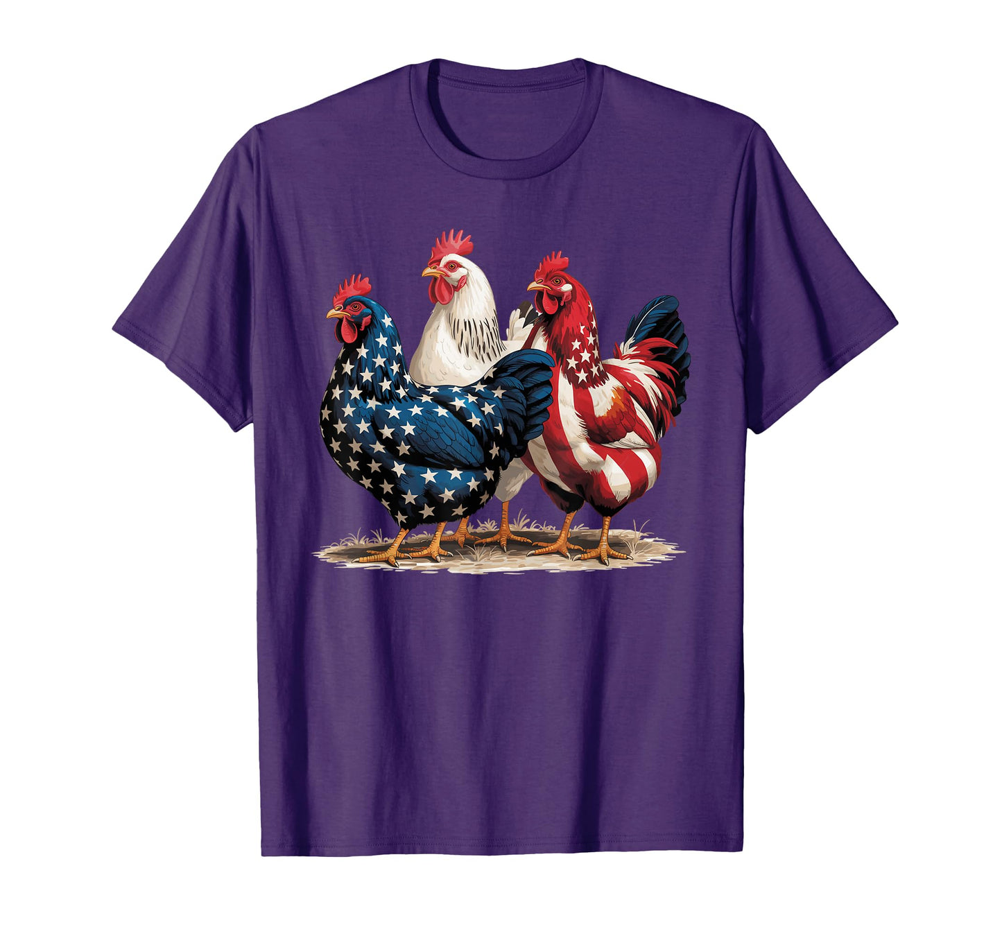 Funny American Flag Rooster Independence Day 4th of July men T-Shirt