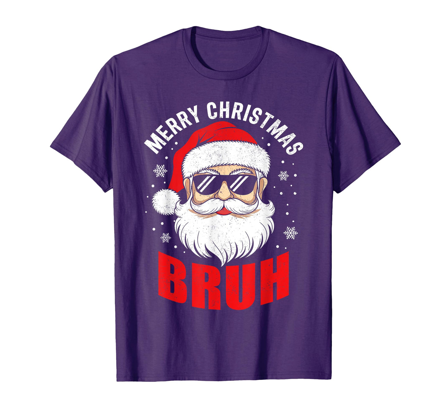 Bruh Merry Christmas Santa Face Funny Xmas Family Men Women T-Shirt