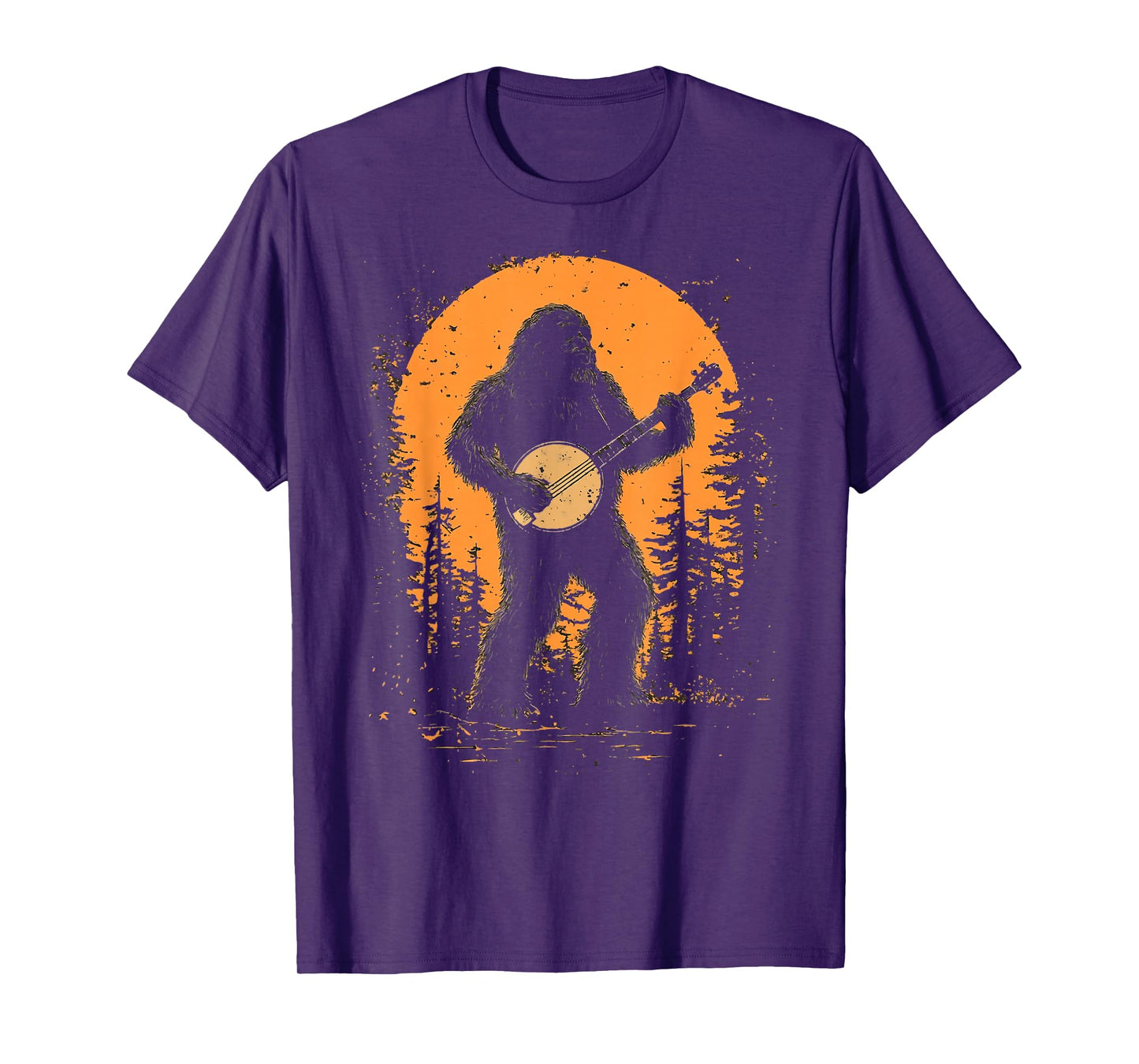 Bigfoot Sasquatch Banjo Bluegrass Music Vintage T-Shirt