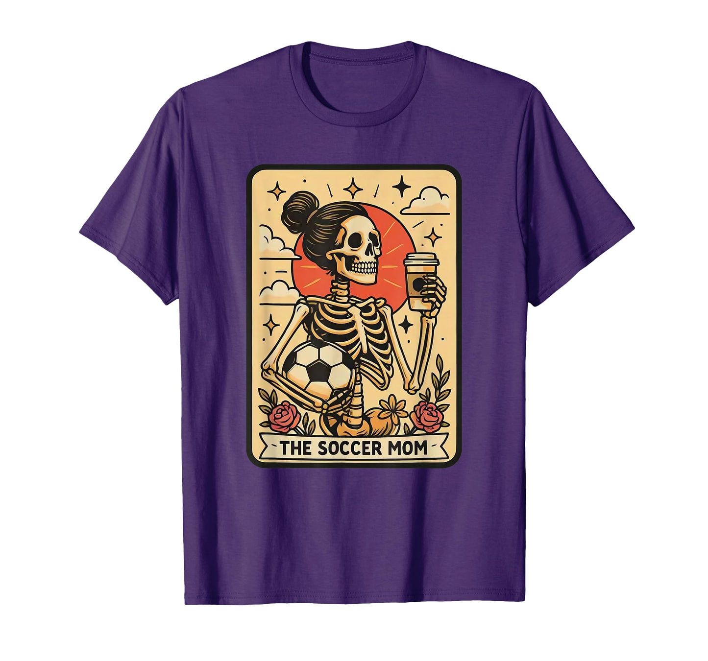 Vintage Funny The Soccer Mom Tarot Card Skeleton Halloween T-Shirt