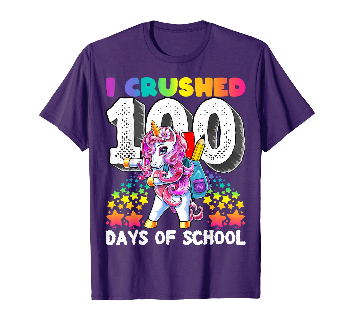 I Crushed 100 Days of School Flossing Unicorn Gift for Girls T-Shirt