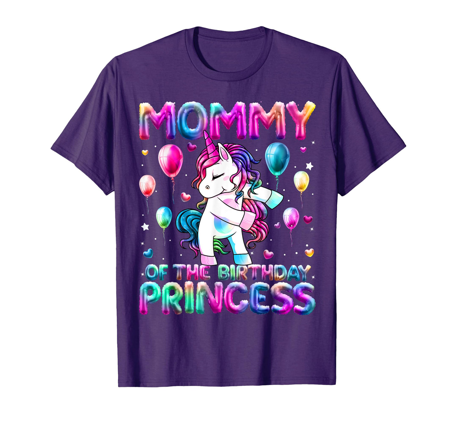 Mommy of the Birthday Princess Girl Flossing Unicorn Mom T-Shirt