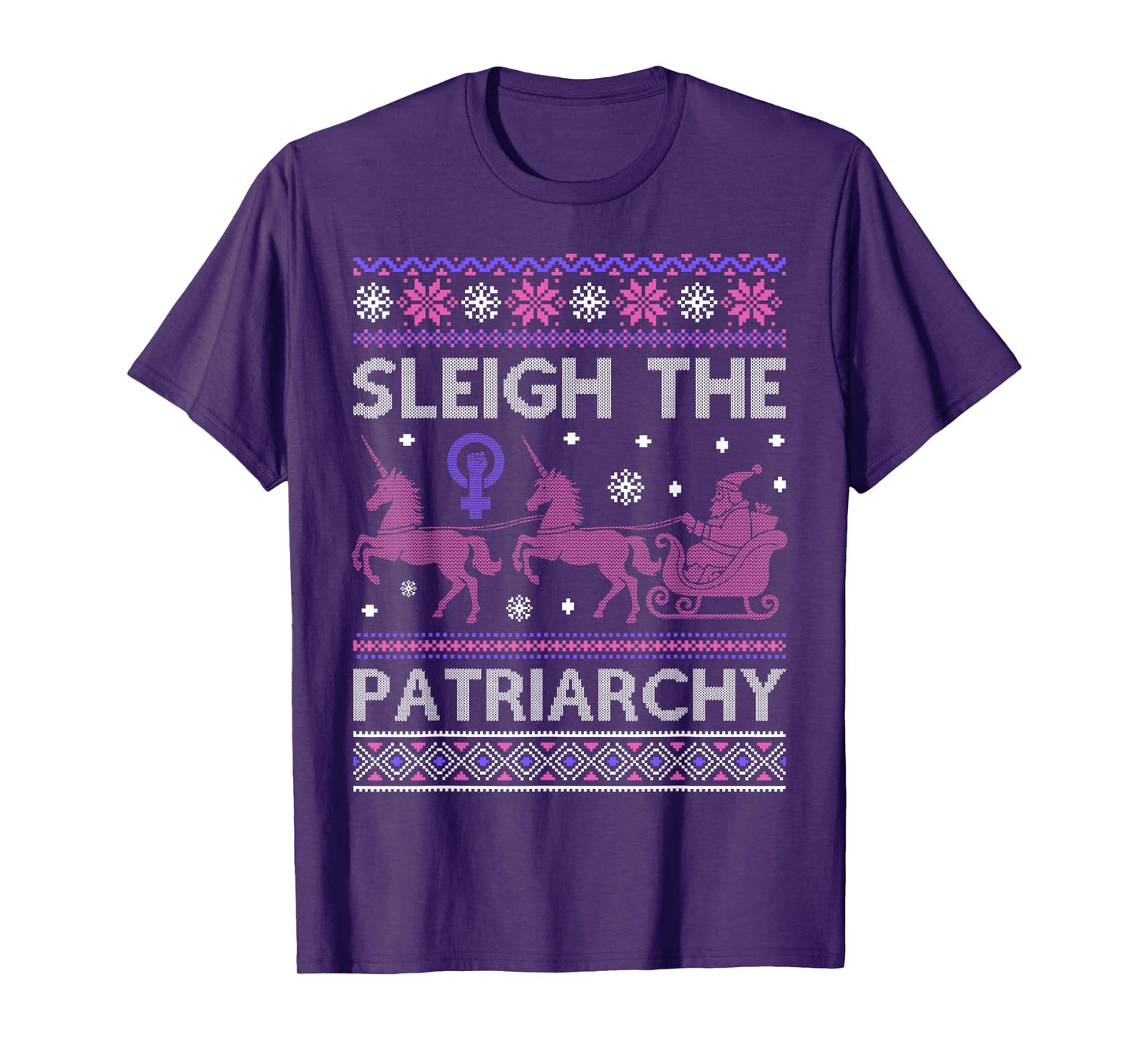 Sleigh The Patriarchy Feminist Unicorn T-Shirt