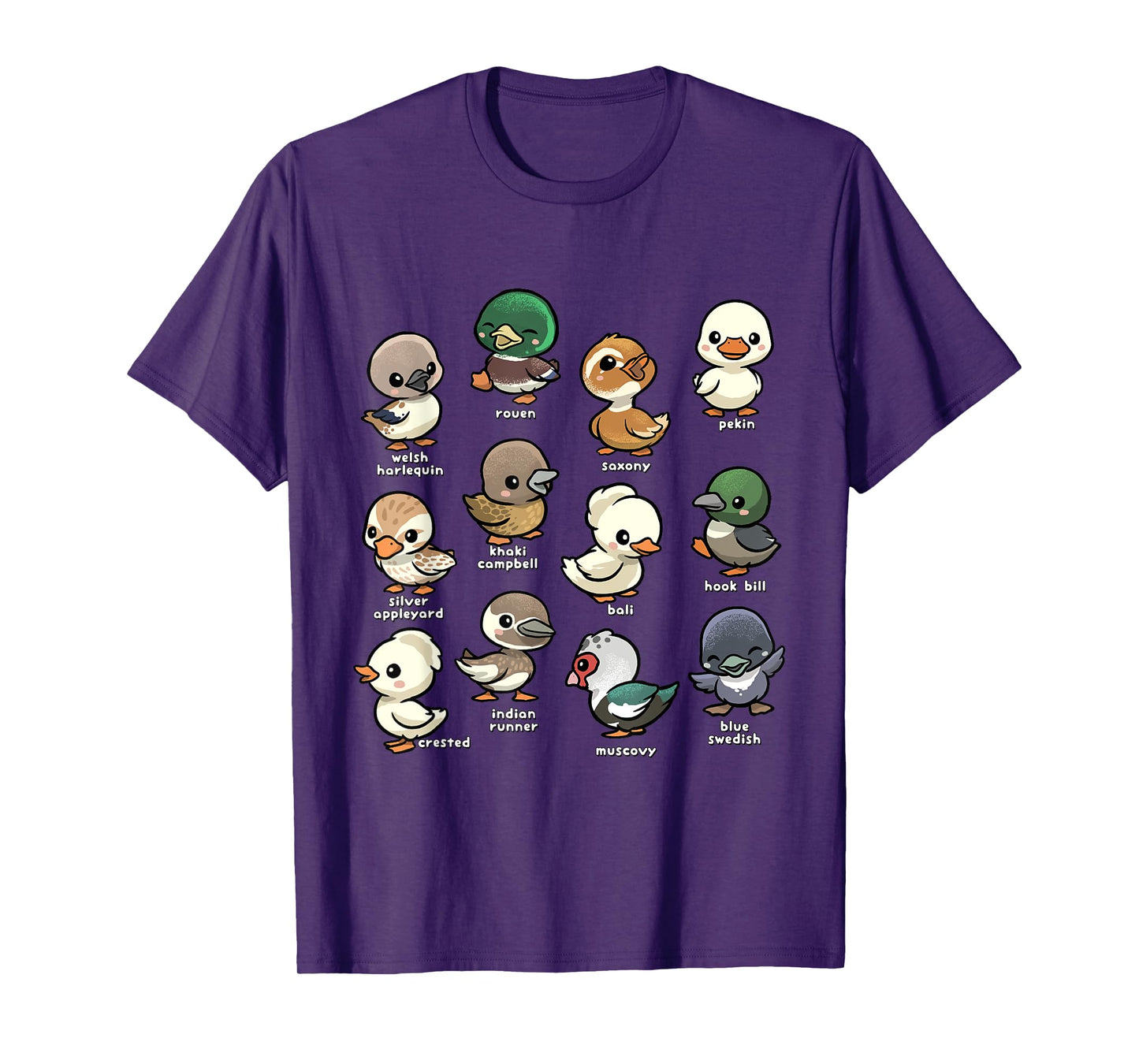 Cute Types of Duck Waterfowl Animals of the World Duck Lover T-Shirt