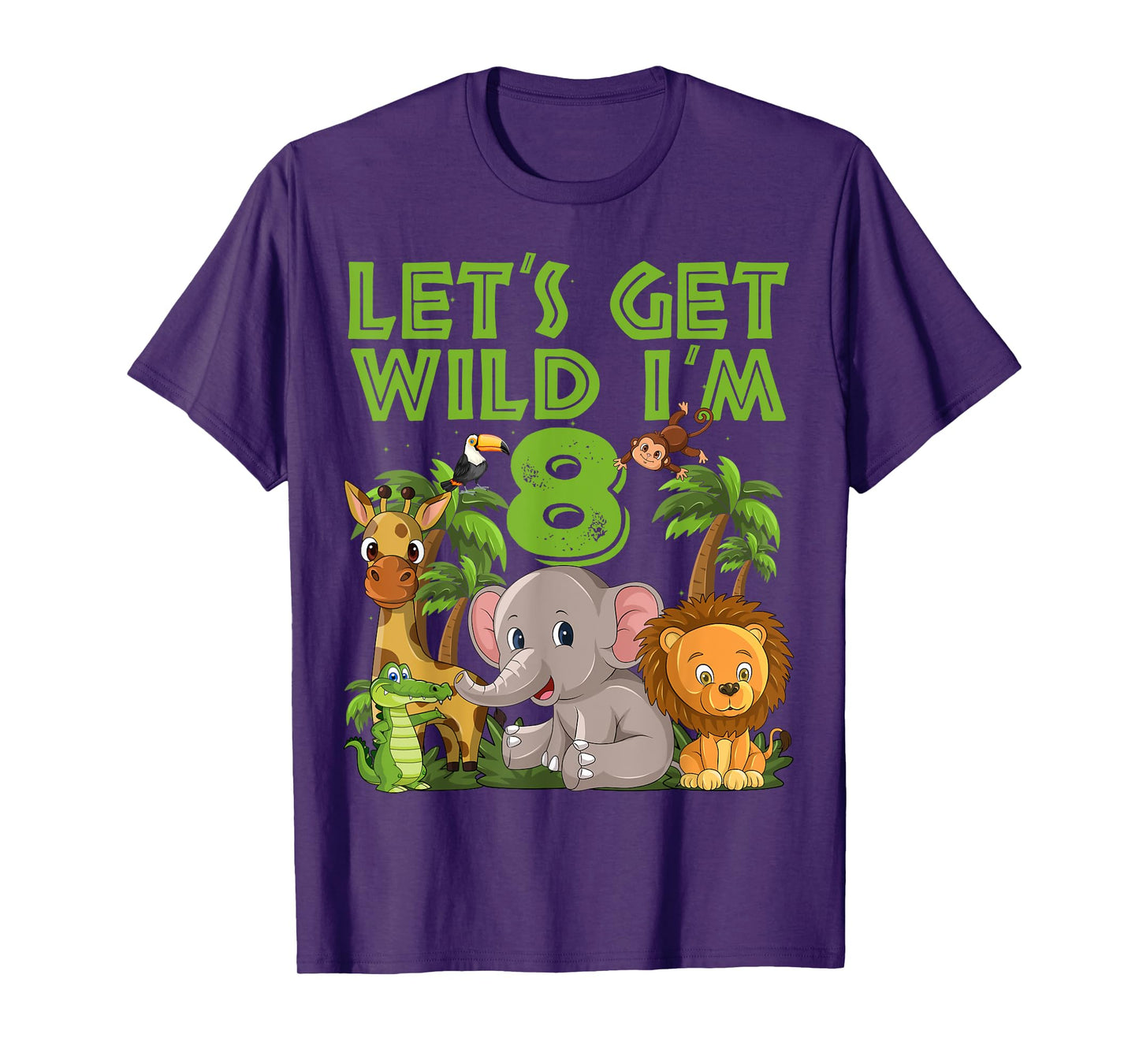 8 Year Old Zoo Birthday Safari Jungle Animal 8th B-day T-Shirt