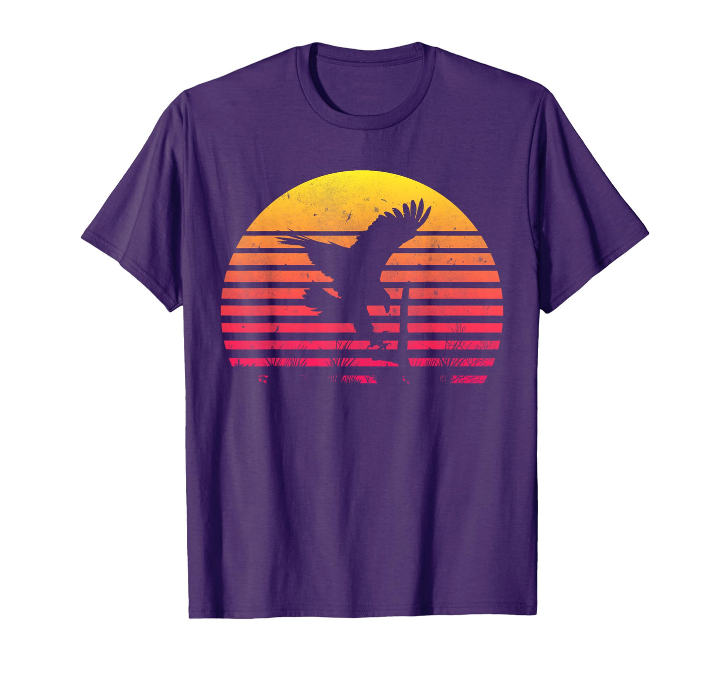 Retro Hawk Sunset Vintage Bird Lover Hawk Whisperer 70s 80s T-Shirt