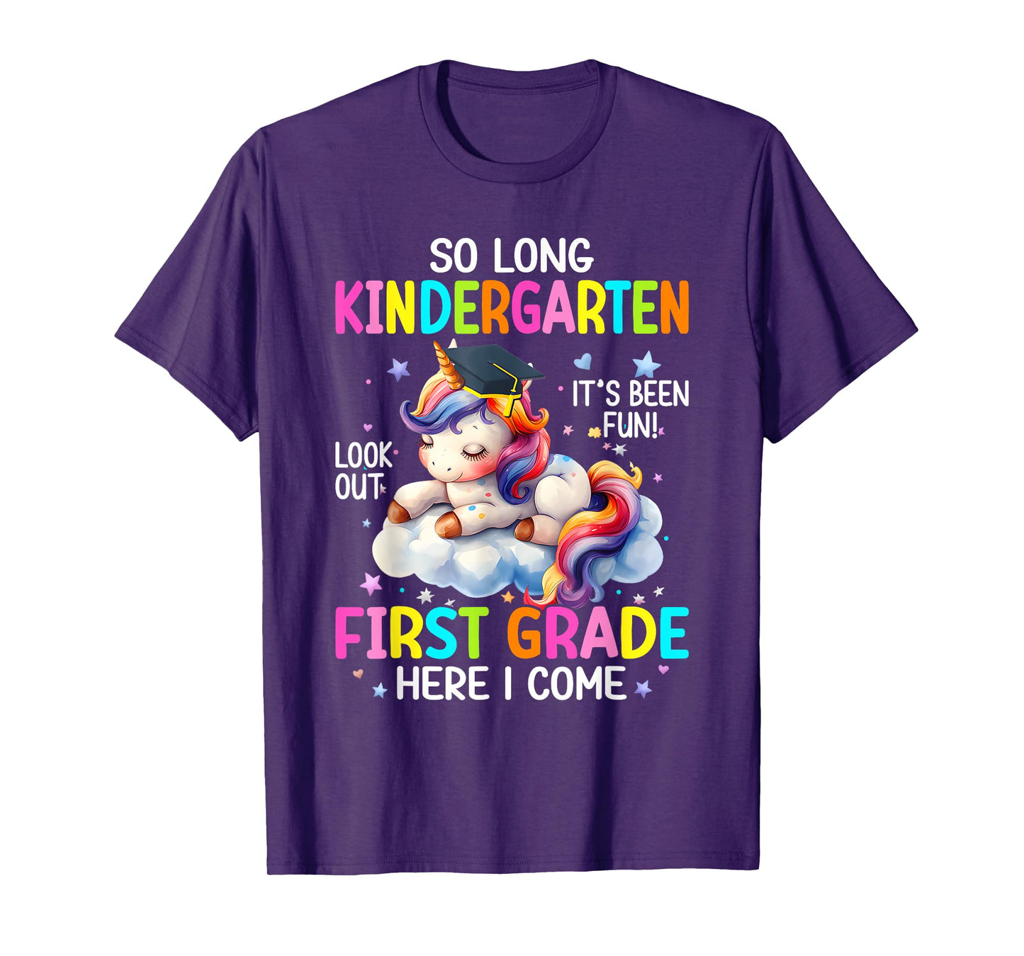So Long Kindergarten Graduation Class 2025 Unicorn Kids Girl T-Shirt