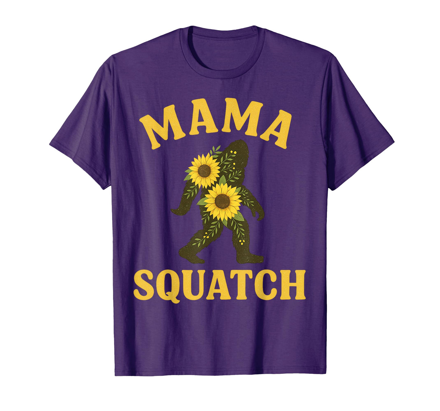Mama Squatch Sunflower Floral Bigfoot Yeti Family Matching T-Shirt