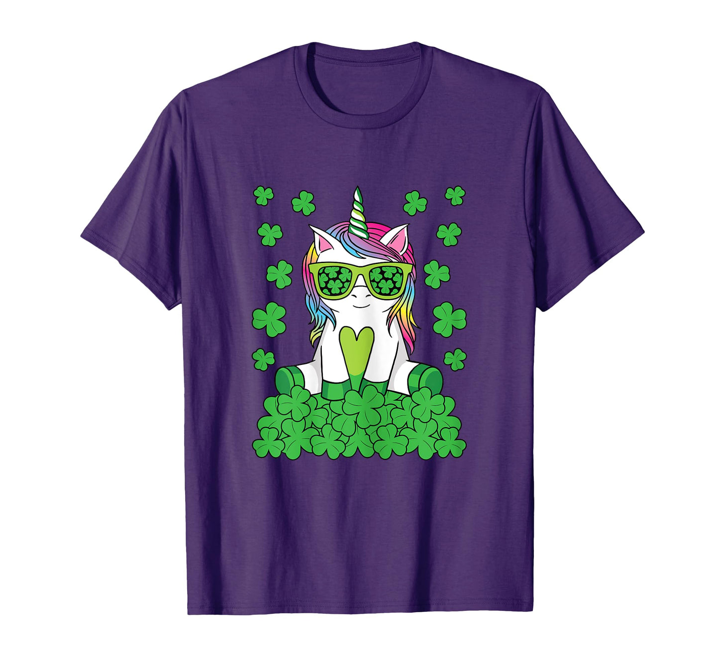 Cute St Patricks Day Unicorn Lepricorn Shamrock Girls Kids T-Shirt