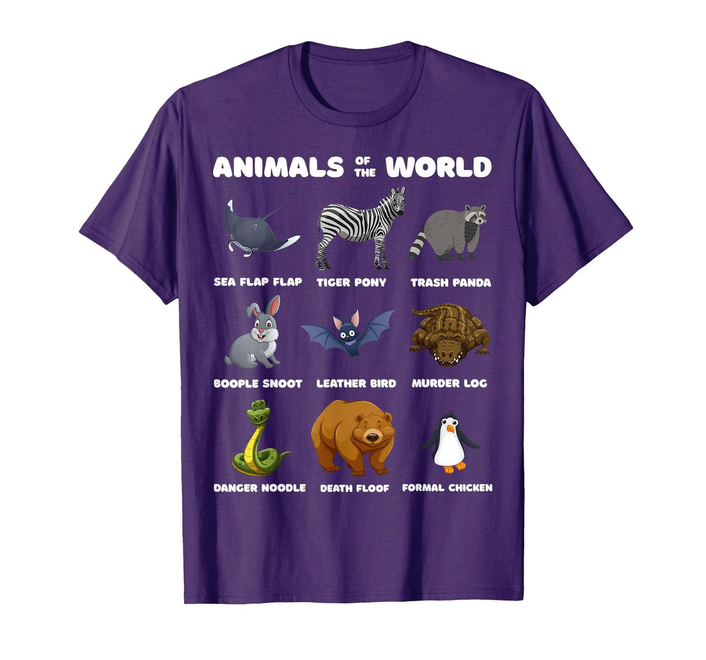 Animals Of The World Gift Tee Funny Rare Animals Memes T-Shirt
