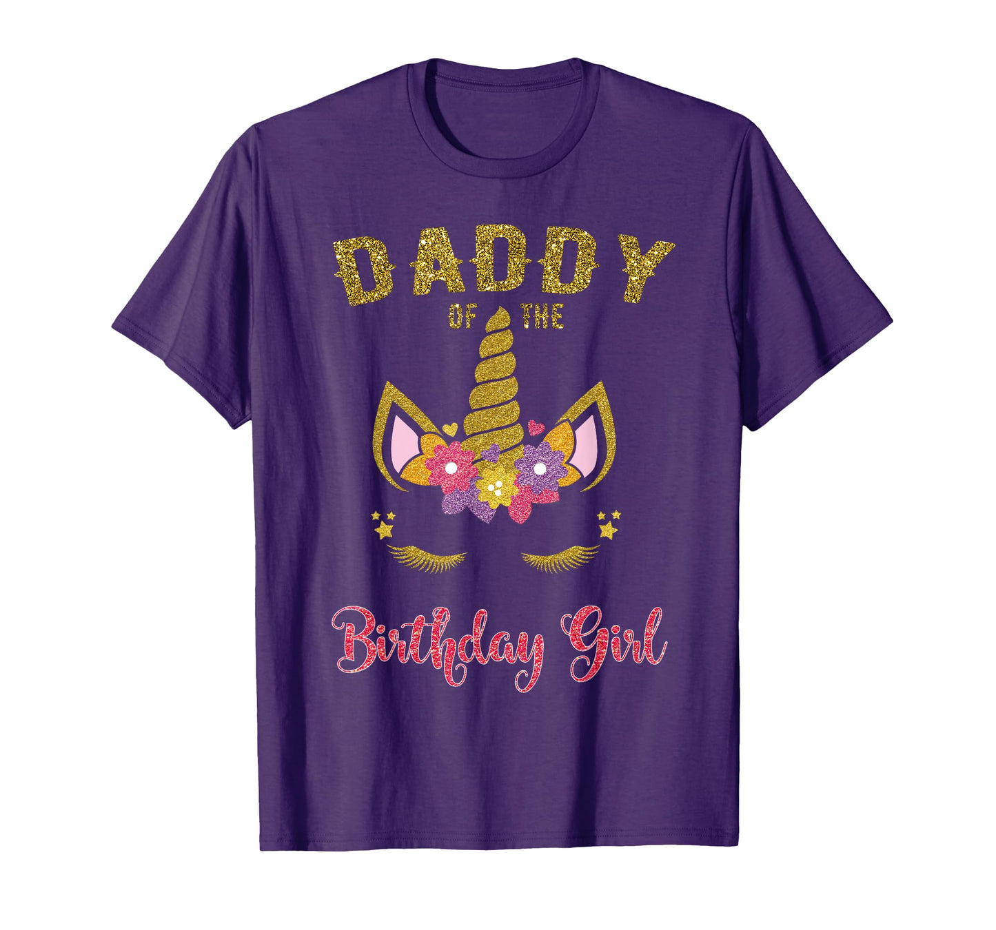 Daddy Of The Birthday Girl Unicorn Matching T-Shirt