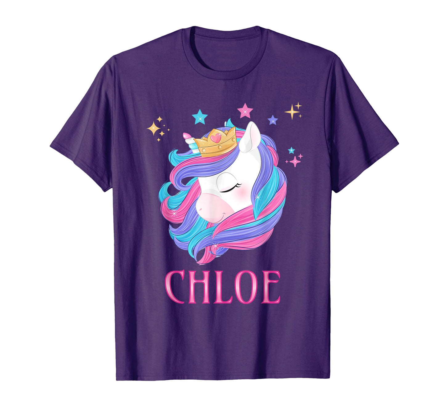 Unicorn Personalized Name CHLOE Unicorn Birthday T-Shirt