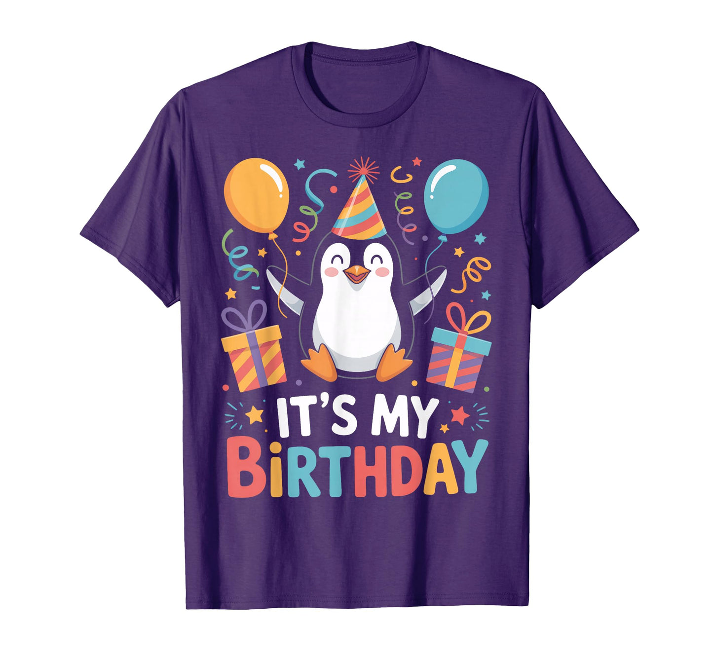 It's My Birthday Penguin Balloons Kids Party Festivity T-Shirt