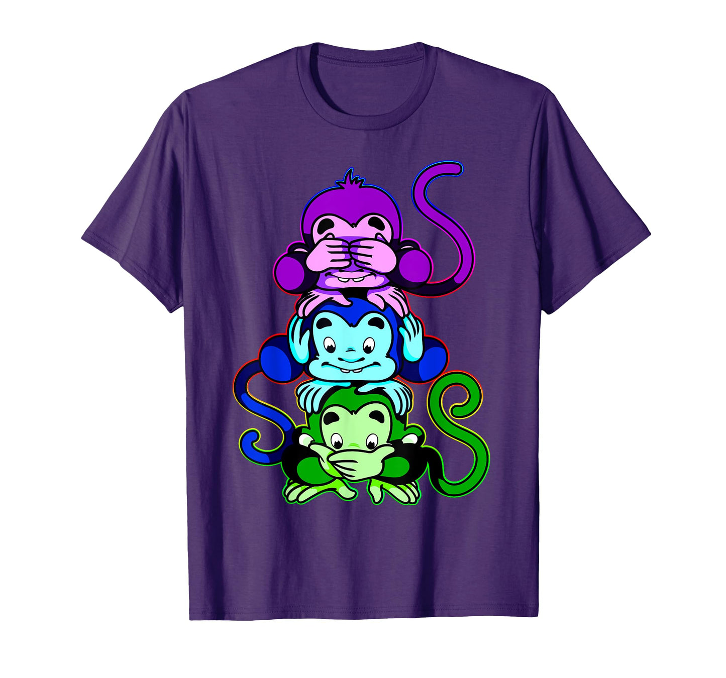 Three Wise Monkeys-See No Evil, Hear No Evil, Speak No Evil T-Shirt