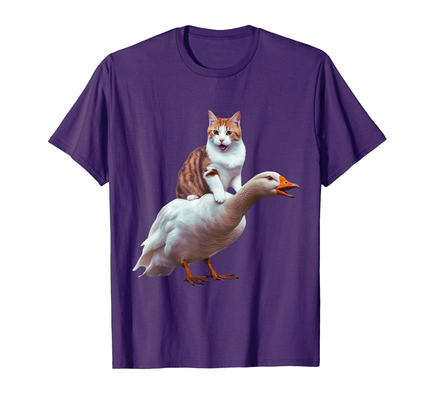 Funny Cat Goose Meme Cat Riding Geese Animal Humor Cat Goose T-Shirt for Men Women Kids
