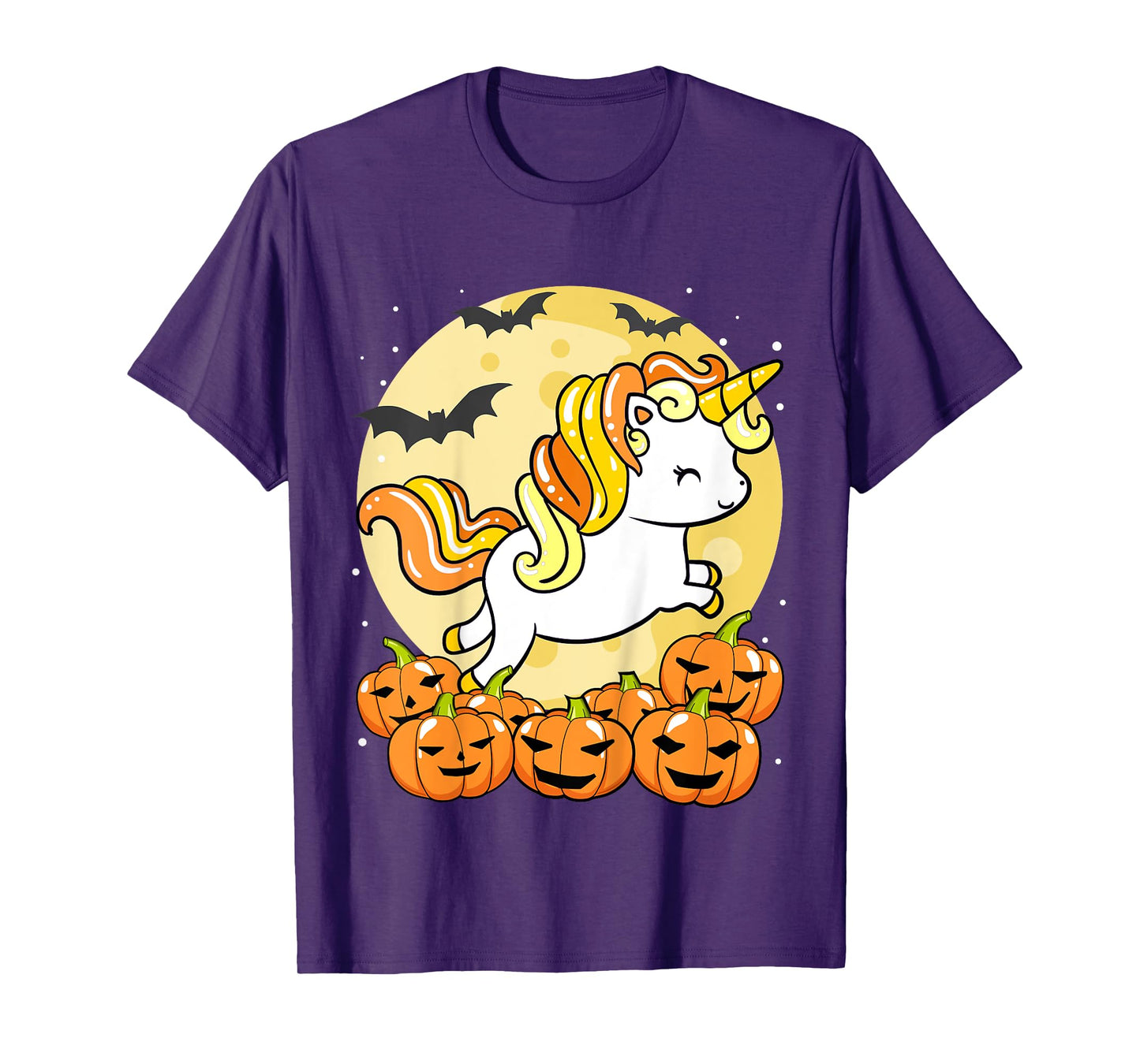 Kids Girls Unicorn Halloween Jack O Lantern Pumpkin Toddler T-Shirt