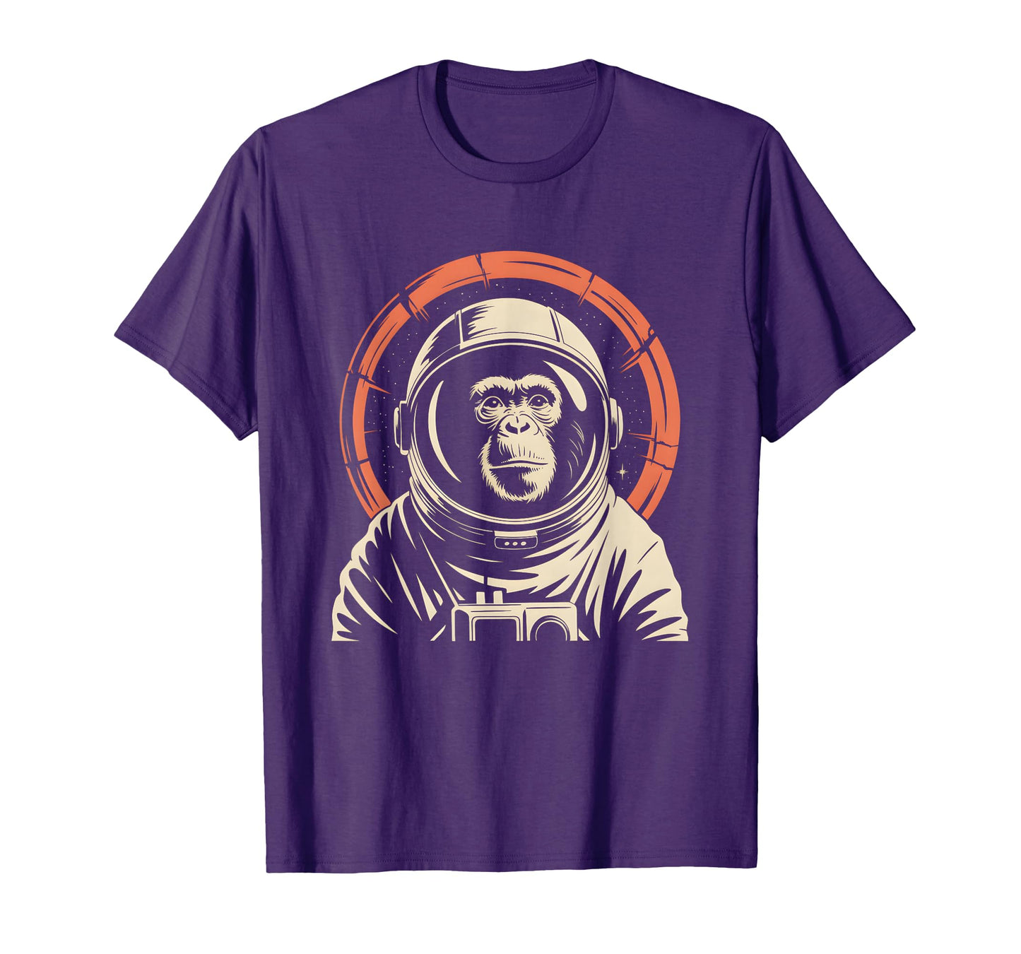 Monkey In Space Suit Funny Vintage Sci-Fi Astronaut Galaxy T-Shirt
