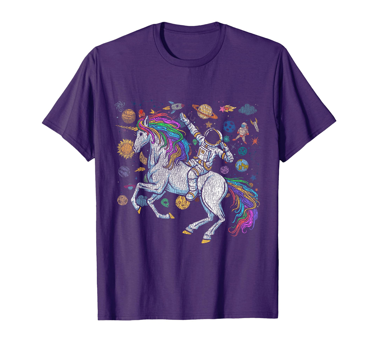 Fantasy Animal Unicorn Lover Cosmonaut Outer Space Astronaut T-Shirt