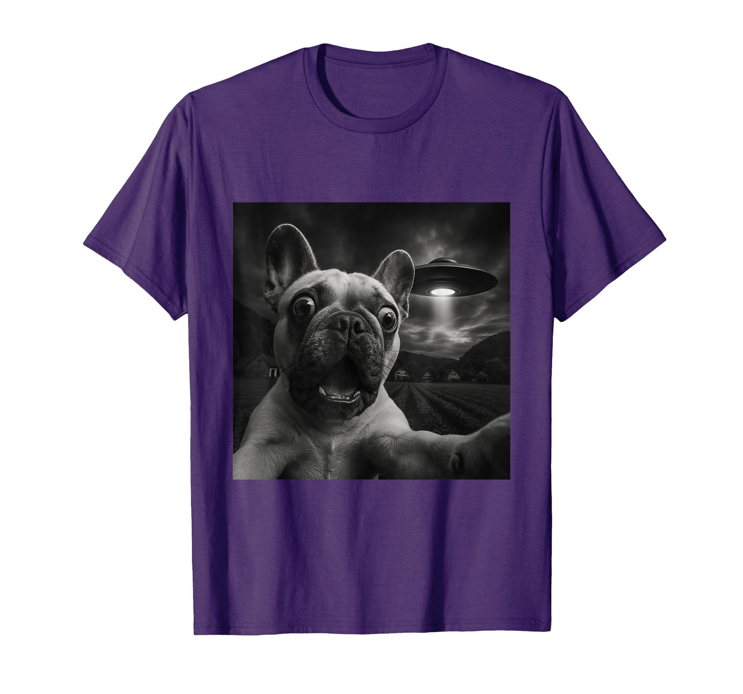 French Bulldog UFO Encounters Selfie T-Shirt for Men Women Kids