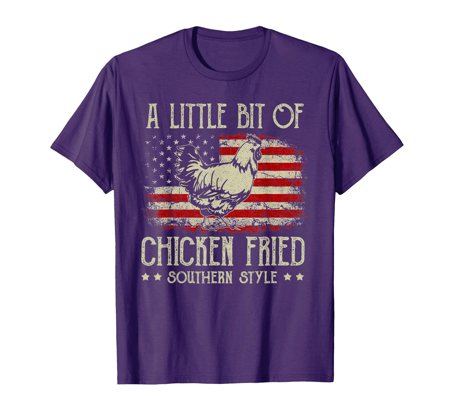 A Little Bit of Chicken Fried Southern Style Vintage US Flag T-Shirt