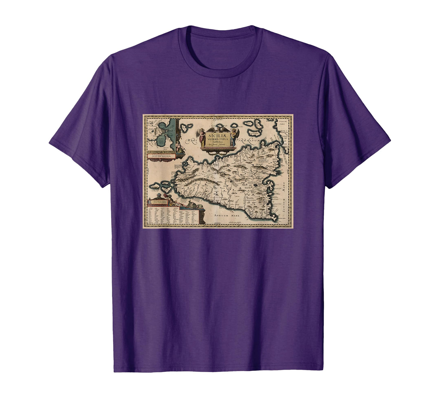 Sicily Italy Map T Shirt T-Shirt