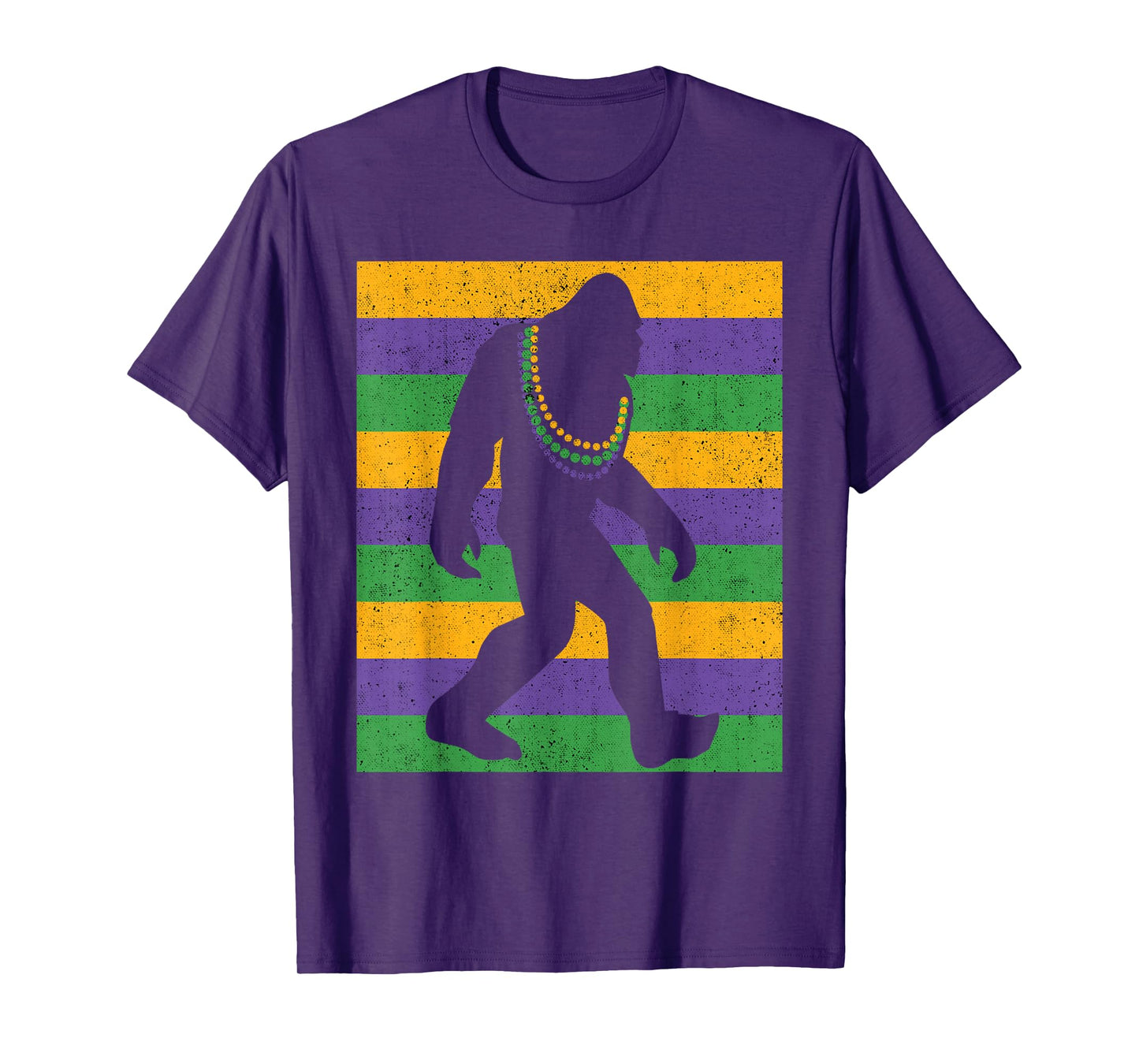 Bigfoot Mardi Gras Sasquatch Funny Men Kids T-Shirt