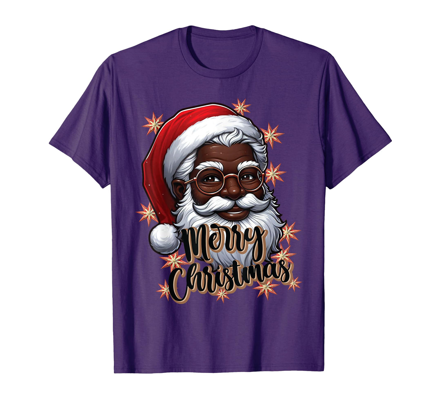 African American Santa Christmas Pajama Black X-Mas T-Shirt