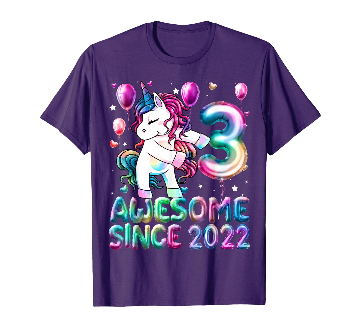 Flossing Unicorn 3 Year Old 3rd Birthday Girl Unicorn Party T-Shirt