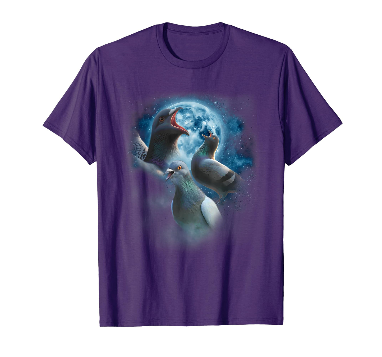 Funny Pigeon Shirt - Funny Pigeons Howling at the Moon T-Shirt