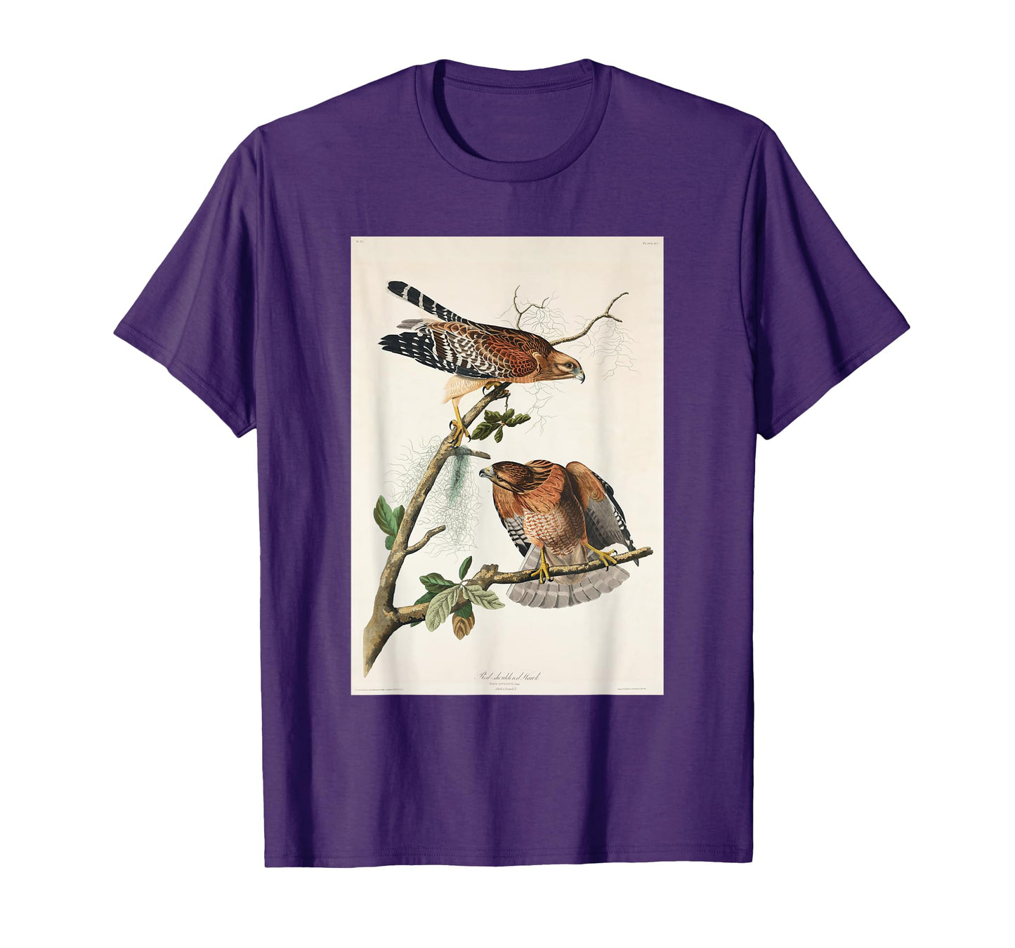 Vintage Red-Shouldered Hawks Birds Illustration Men & Women T-Shirt