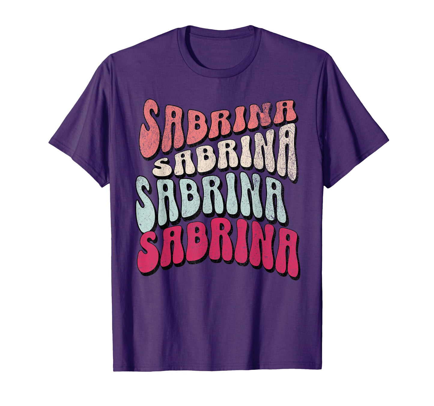 Girl Retro Sabrina First Name Groovy Beach T for Women T-Shirt
