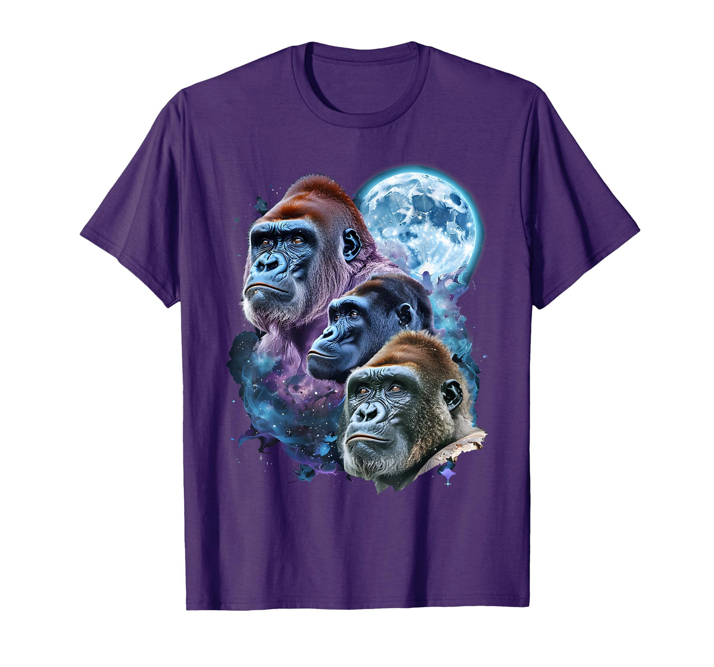 3 Moon Gorilla Funny Great Ape Art Cool Primate Animal Lover T-Shirt