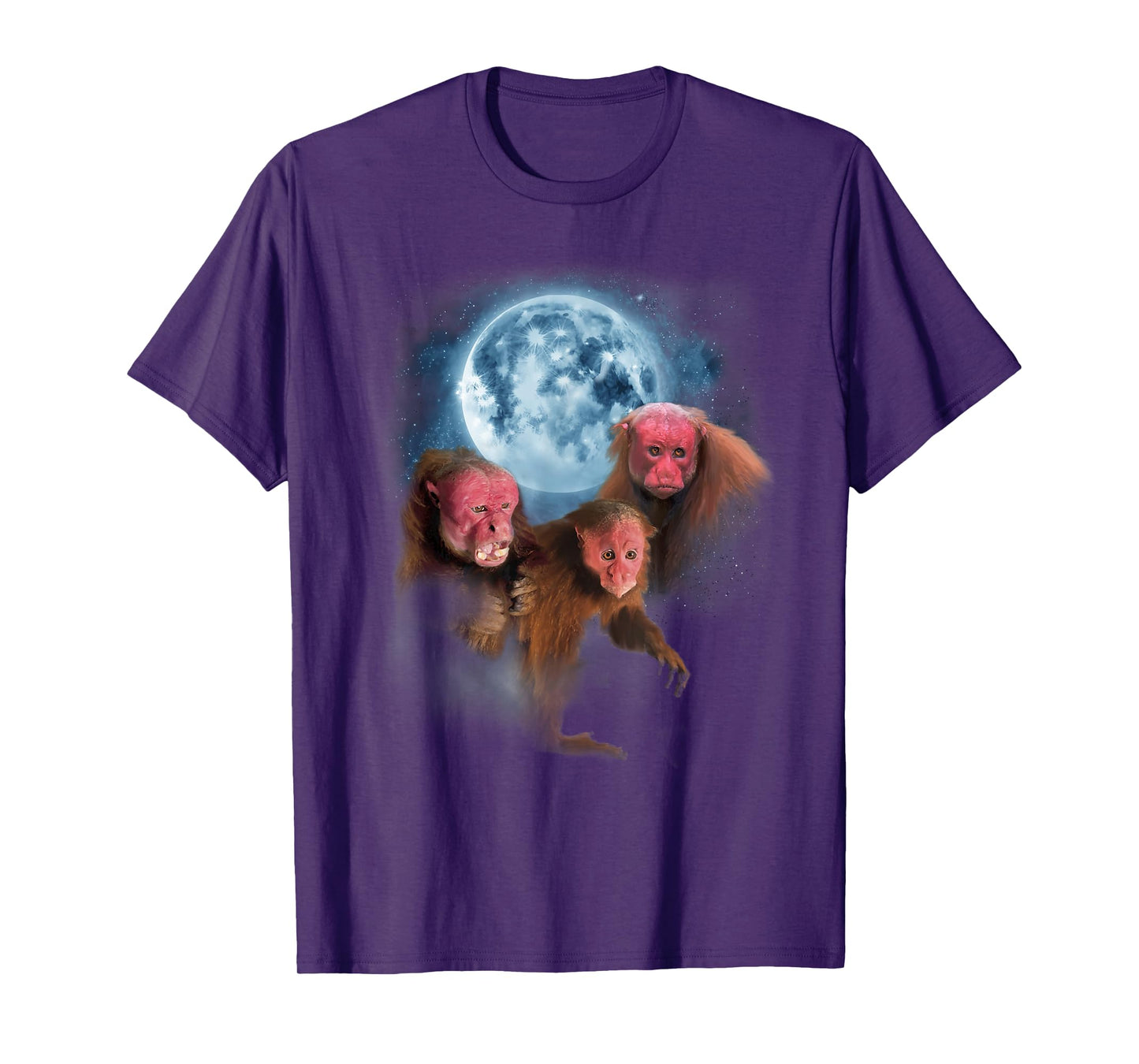 Bald Uakari Shirt - Funny Monkey Howling at the Moon T-Shirt