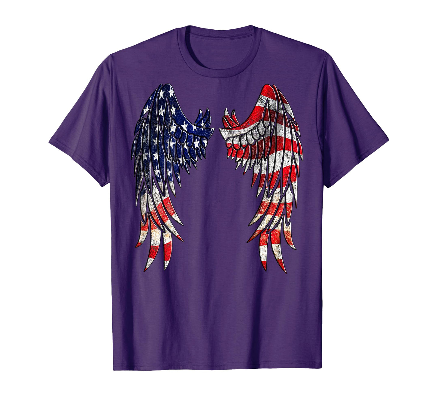 Distressed American Flag Angel Wings Shirt T-Shirt for Women Kids Men